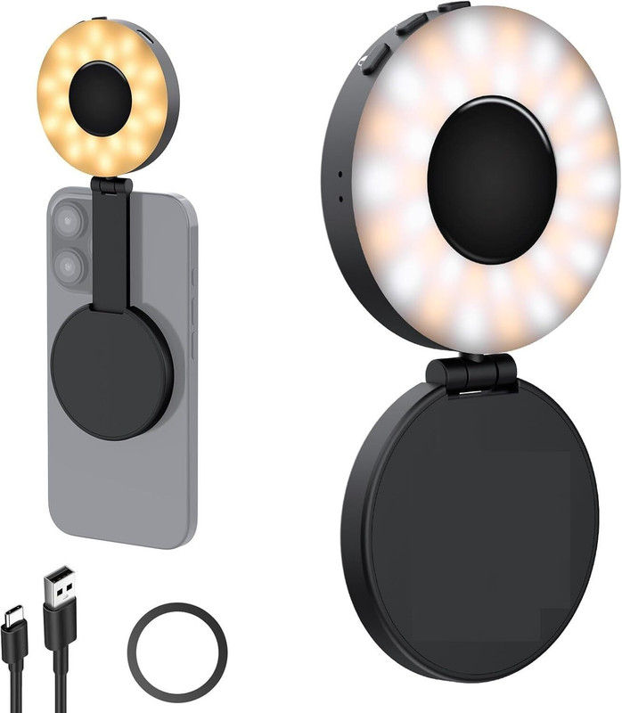 SUICUNE Selfie Light, Selfie Light for iPhone, Portable Phone Ring Light for Video Ring Flash(White)