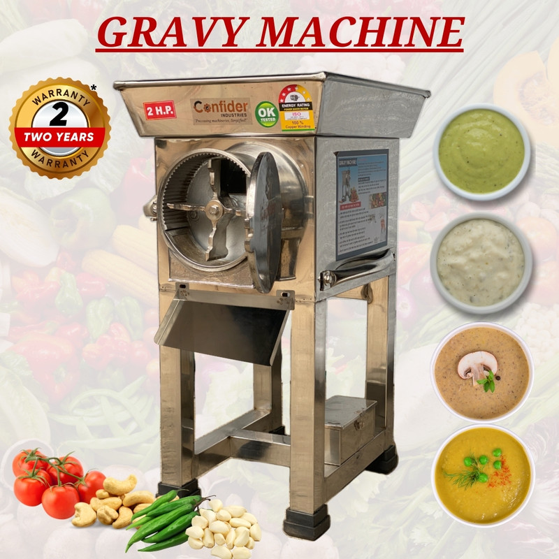 Confider Gravy Machine 2HP | Gravy, Chutney, Wet Grinding Machine | 35 - 40 KG/HR | Gravy Banane ki Machine Flourmill