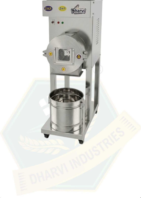 DHARVI AATA MAKER SS 304 GRADE BODY HEAVY DUTY MOTOR 2HP GRINDING MACHINE PALVALIZER 2 IN ONE SS BODY 2HP Flourmill