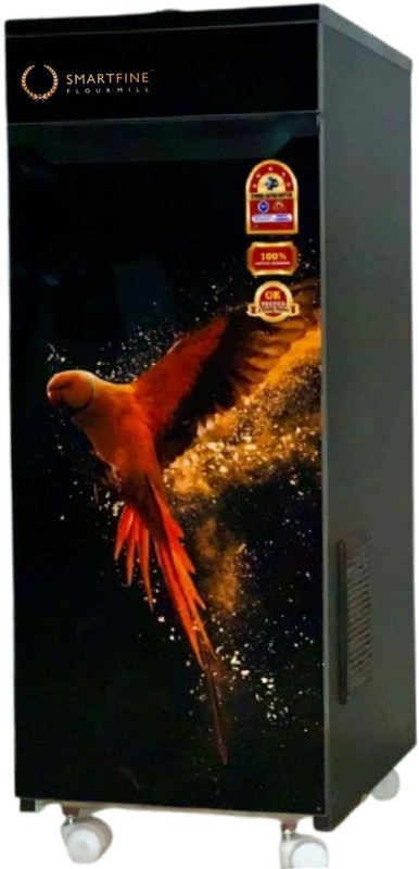 SMARTFINE Domestic Flour Mill / Atta Chakki (Fully Automatic, Wooden Cabinet, Designer Front with Parrot Print) Flourmill