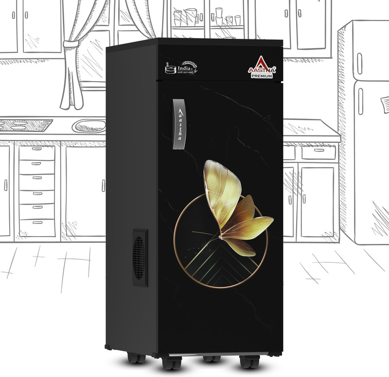 Aastha Fully Automatic Atta Chakki, Domestic Flourmill Specially for Masala and Grains Grinding ( 2 in 1 ) Atta Maker with Standard Premium Accessories with Grinding Capacity of 10 Kg/Hour Grey Black Square Shapes Flourmill