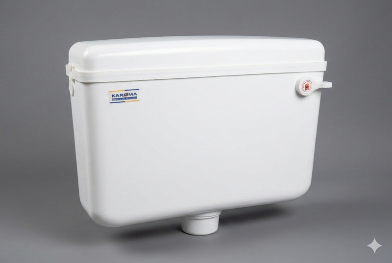KAROMA KP002 Single Flush Tank(White, OFF WHITE (IVORY) 8 L)