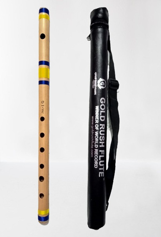 Gold Rush G Tune Scale Medium SIX Holes Beginner Flute (Bansuri) 17 inch Size Bamboo Flute(45 cm)