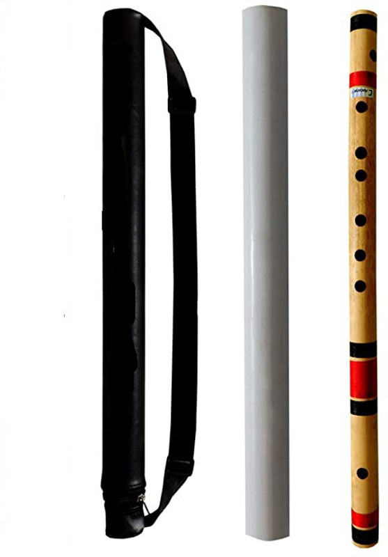 MAGA MART C Natural 7 Hole Right Hand Bansuri Size 18.5 inches With Bag |PVC|Bamboo Flute Bamboo Flute(48 cm)