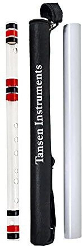 Tansen Instruments Acrylic Transparent C Natural Medium Professional Flute 19 inches with Carry Bag Fiber Glass Flute(48.26 cm)