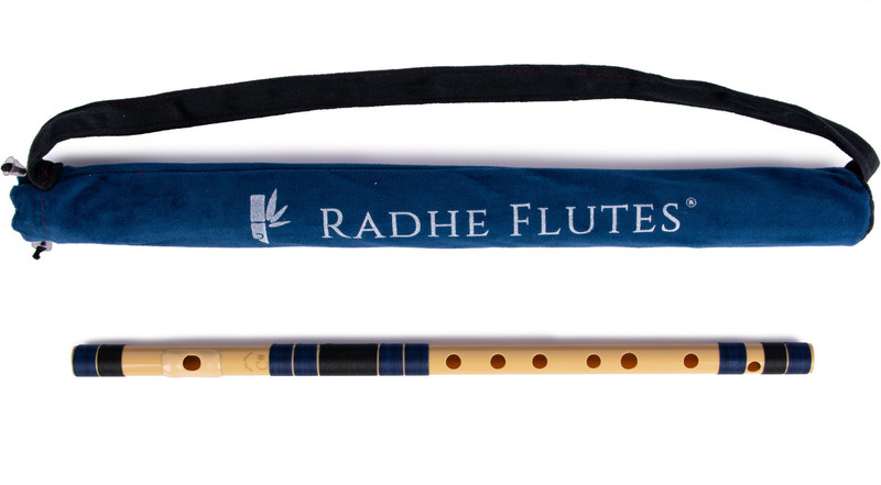 Radhe Flutes C Natural Bansuri Right Hand Middle Octave With Velvet Cover PVC Black & Maroon PVC Flute(53 cm)