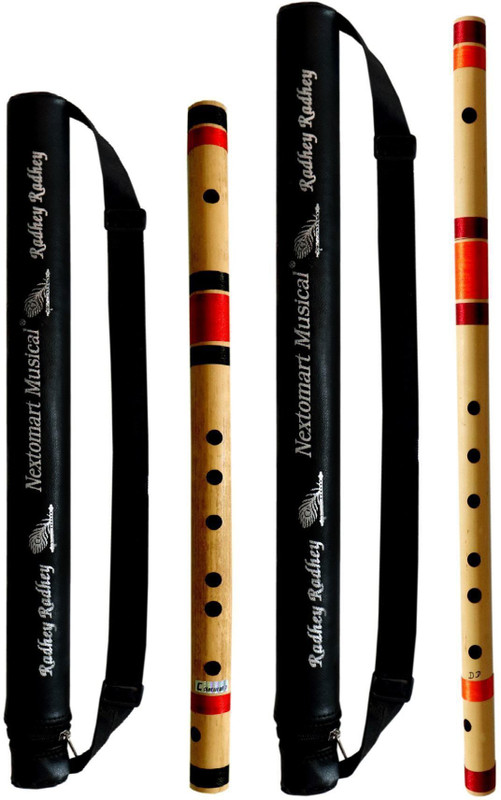 NEXTOMART Musical Flutes Bamboo Flutes D Sharp 7 Hole Right Hand Bamboo Bansuri Size 17 Inch With Free Carry Bag Bamboo Flute(43 cm)