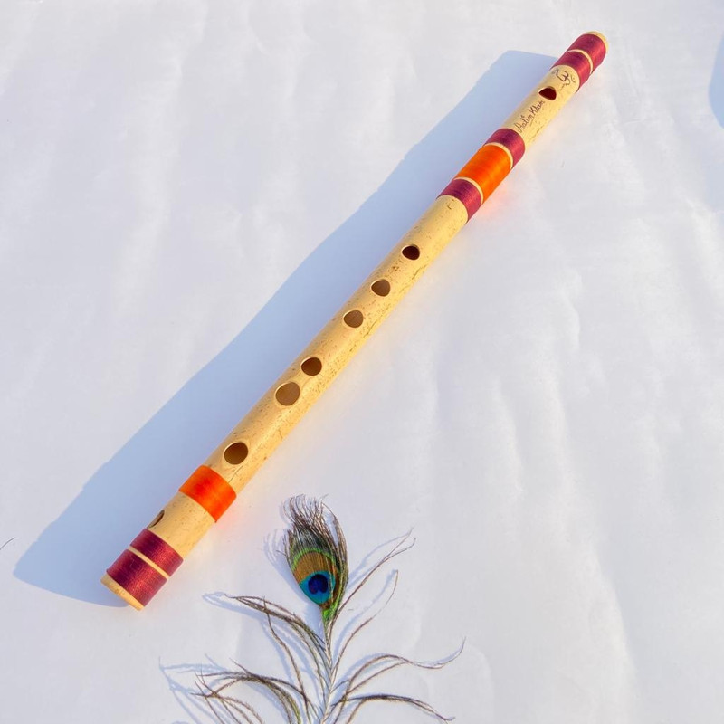 NARISWARFLUTESTORE C natural middle flute 440hz Bamboo Flute(38 cm)
