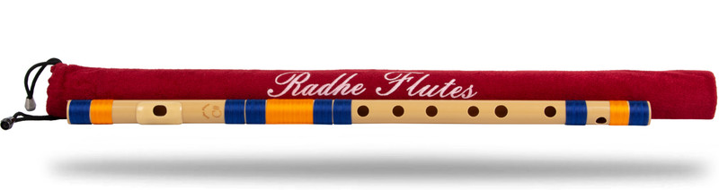 Radhe Flutes C Natural Bansuri Right Hand Middle Octave With Velvet Cover PVC Black & Maroon PVC Flute(53 cm)