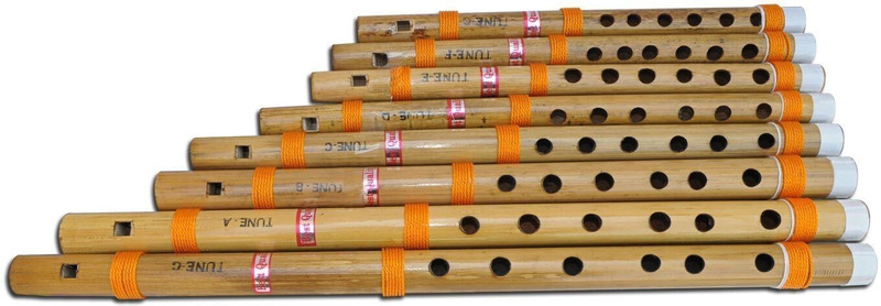 SG MUSICAL 8 Pc Straight Bansuri Set Bamboo Flute(45 cm)
