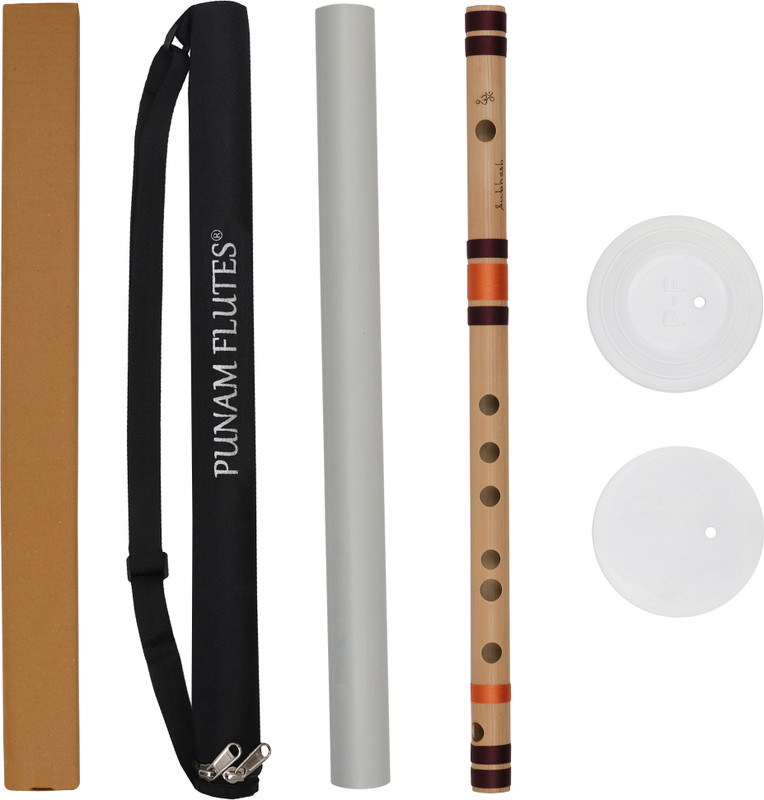 Punam Flutes C Natural Medium Premium Bansuri (Right Hand) 19.5 inches Bamboo Flute(19.5 inch)