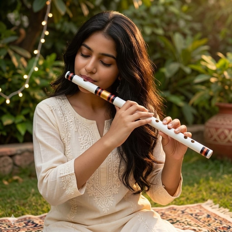 Venunaad PVC Left Hand Side E Middle Flute PVC Flute(40 cm)