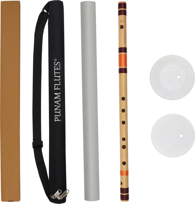 Punam Flutes C Natural Medium Premium Bansuri (Right Hand) 19.5 inches Bamboo Flute(19.5 inch)