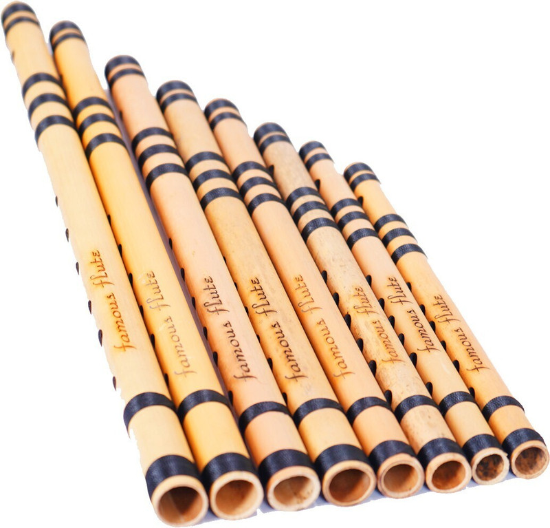 SG MUSICAL 8 Pc Straight Bansuri Set Bamboo Flute(45 cm)