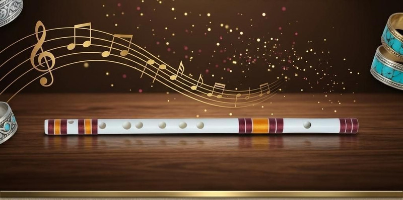Venunaad C Natural PVC Right Hand Professional Flute with 440 Tuning PVC Flute(50 cm)