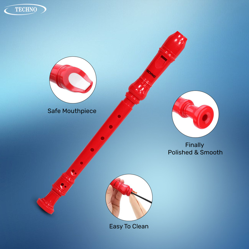 TECHNO ABS Recorder – C Scale Soprano Flute for Kids, Beginners & Music Classes Polyresin Flute(15 cm)