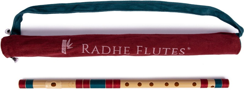 Radhe Flutes C Sharp MIddle Octave Right Handed Black & Maroon With Maroon/Colored Cover. PVC Flute(48 cm)