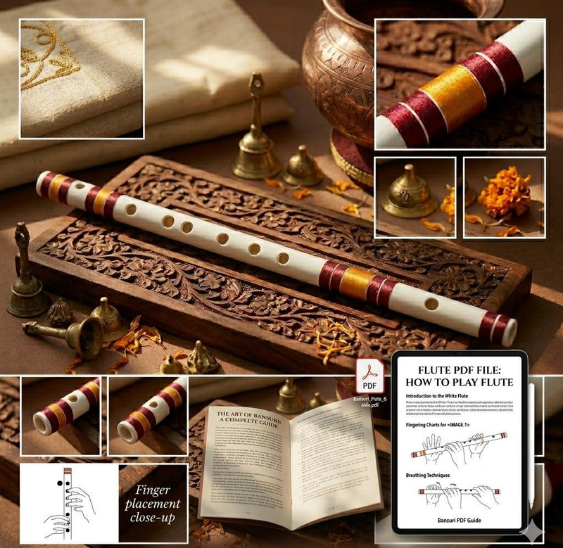 Venunaad G Natural Base Right Handed With Bag Brown & Orange PVC Flute(66 cm)