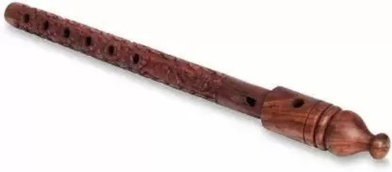 STUFFCOLLECTION Wooden Hand Carved Carving Work Flute Lord Krishna Bansuri (42 cm) Wooden Flute Wooden Flute(42 cm)