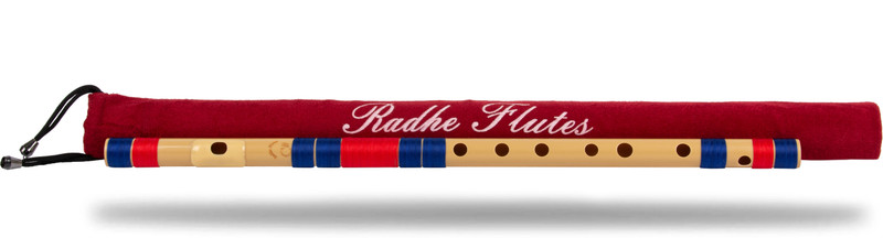 Radhe Flutes C Sharp Bansuri Middle Octave Right Handed Dark Blue & Red With Velvet Cover PVC Flute(48 cm)