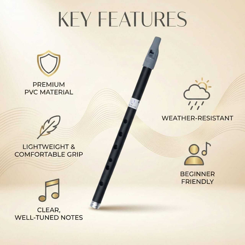 Venunaad Practice for Beginners with Smooth Clear Tone | Lightweight Straight Design PVC Flute(38.5 cm)