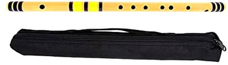 MAHADEV Professional Right Handed B Natural Tuned with Flute Bag Bamboo Flute(40 cm)
