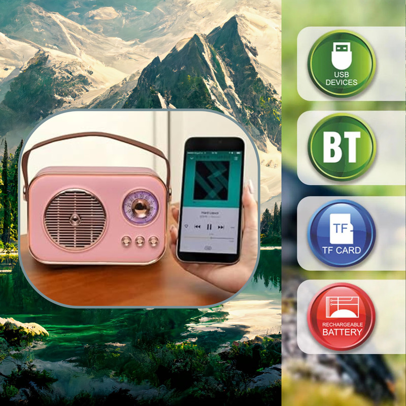Magic Click Tech Biz 5W SGSM42060 FM Radio(Pink)