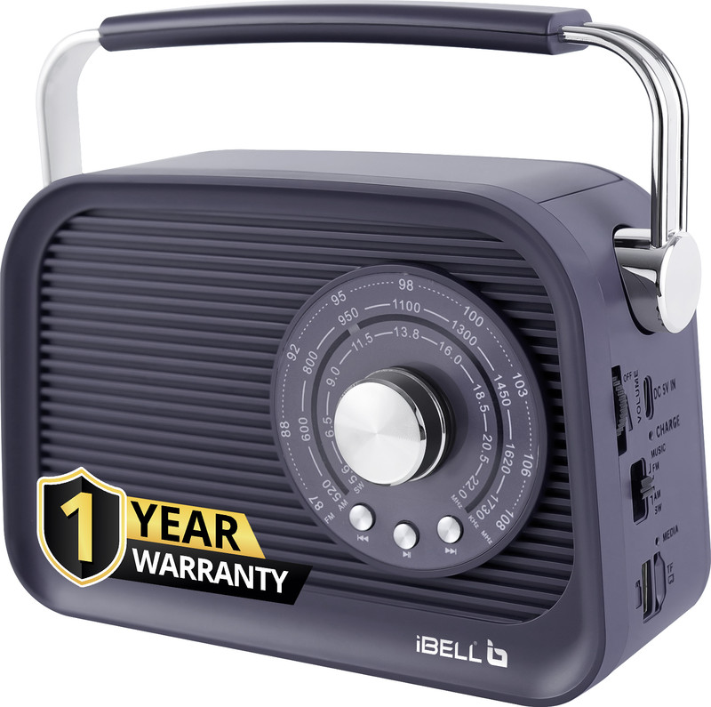 iBELL FM770BT Portable Radio FM/AM/SW with Bluetooth, USB/SD, MP3 Player, 3-Band FM Radio(Grey)