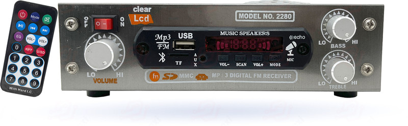 ain Model no 101 AC/DC FM Radio Multimedia Speaker with Bluetooth, USB, SD Card, Aux FM Radio (Silver) FM Radio(Silver)
