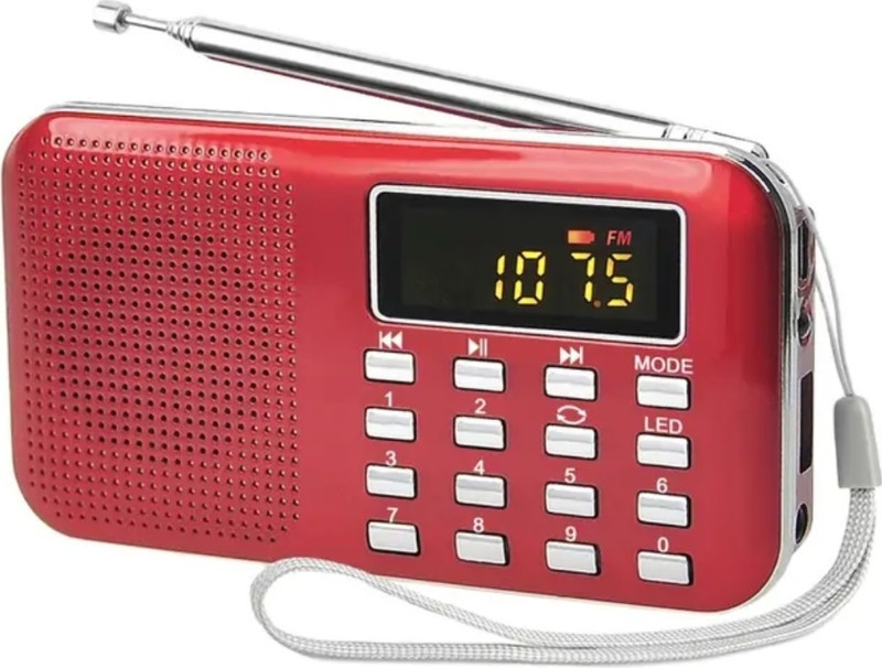 Coracao Red Pocket Mate with USB, SD Card and Headphone Jack FM Radio FM Radio(Red)