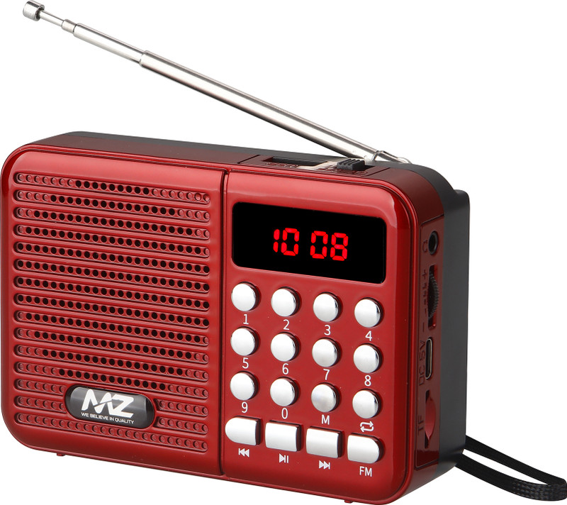 MZ S8 (FM SUPER RADIO) With Bluetooth/USB/Aux/TF Card 5W Power & 1200mAh Battery FM Radio(Red)