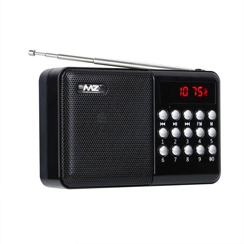 MZ S8 (FM SUPER RADIO) With Bluetooth/USB/Aux/TF Card 5W Power & 1200mAh Battery FM Radio(Black)