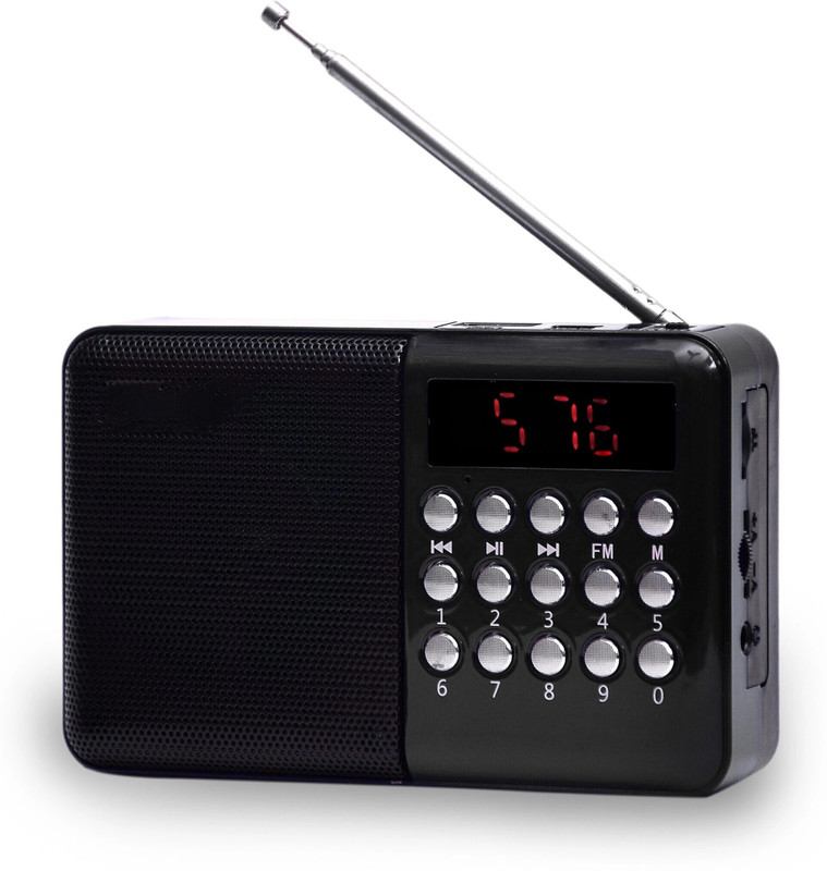 Coracao Blue FT614 Pocket Size FM Bluetooth Speaker |8 HRS Backup| Rechargable FM Radio(Blue)