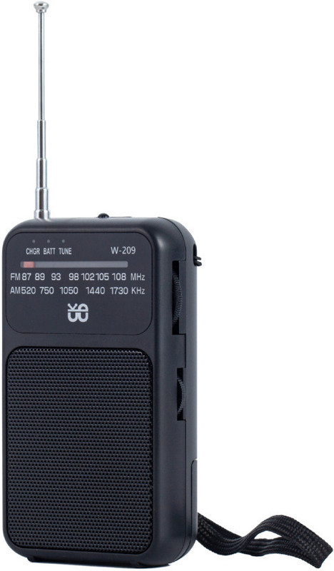 Zorbes Pocket Radio with Flashlight AM FM Dual Band USB Rechargeable Radio FM Radio(Black)