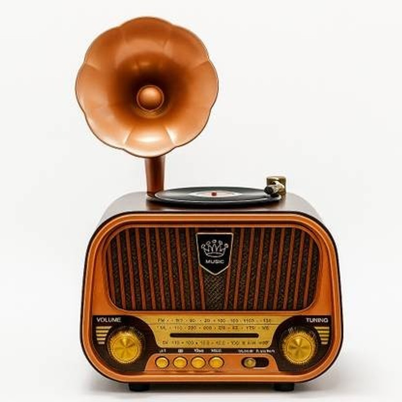 Monrix FR22 Classic Vintage FM Radio with Bluetooth, USB & Built-in Speaker FM Radio(Brown)