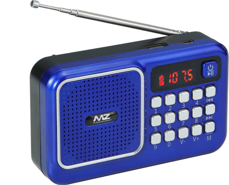 MZ M41VP-SUPER FM RADIO-With Bluetooth/USB/Aux/TFT Card 1200mAh Battrey FM Radio(Blue)