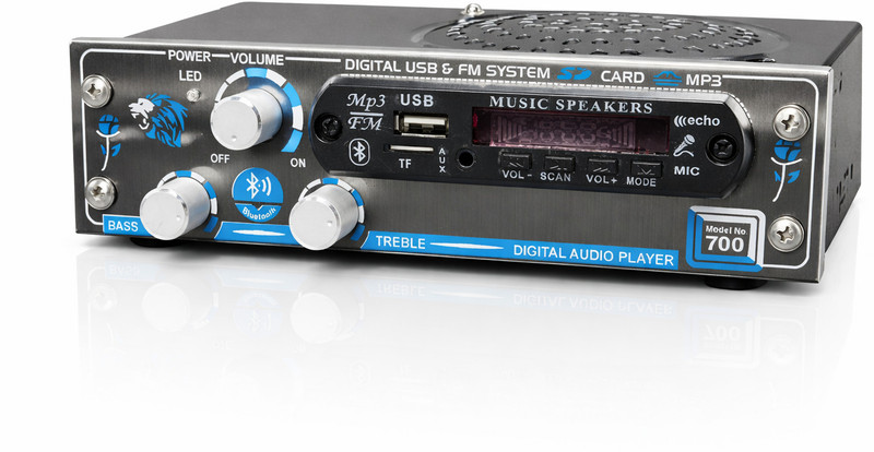 WRX FM Radio Multimedia AC/DC Speaker with Bluetooth, USB, SD Card, AUX INPUT,Remote FM Radio(Silver)