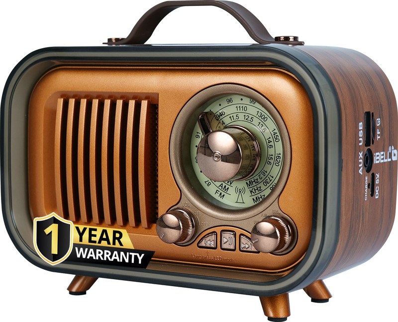 iBELL Rhythm 750 Retro Bluetooth Speaker with 3 Band AM/FM/SW FM Radio(Brown)