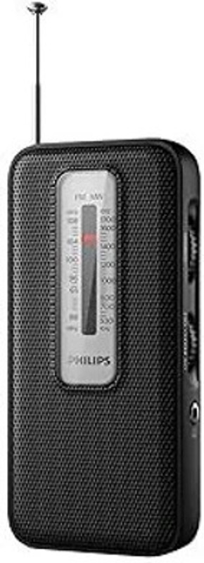 PHILIPS R1506 Portable Radio with FM/MW Mode 3.5mm Headphone Jack & Built-in Speaker FM Radio(Black)