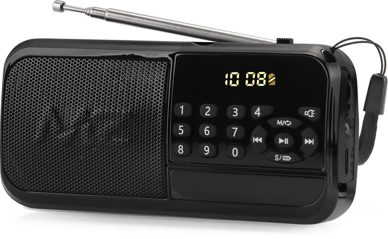 MZ S8 (FM SUPER RADIO) With Bluetooth/USB/Aux/TF Card 5W Power & 1200mAh Battery FM Radio(Black)