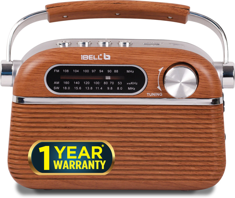 iBELL FM700BT Portable Radio with Bluetooth Speaker, USBSDMP3 Player & Dynamic Speaker 3 Band, Brown FM Radio(Brown)