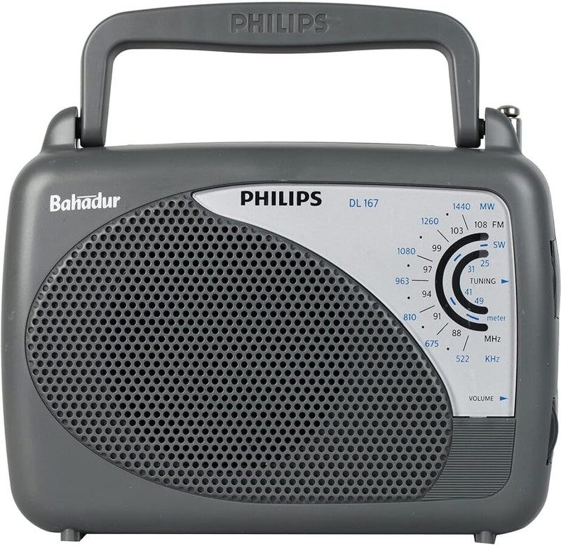 PHILIPS DL167/94 Portable/Hand Carry Radio with MW/SW/FM Bands FM Radio(Black)