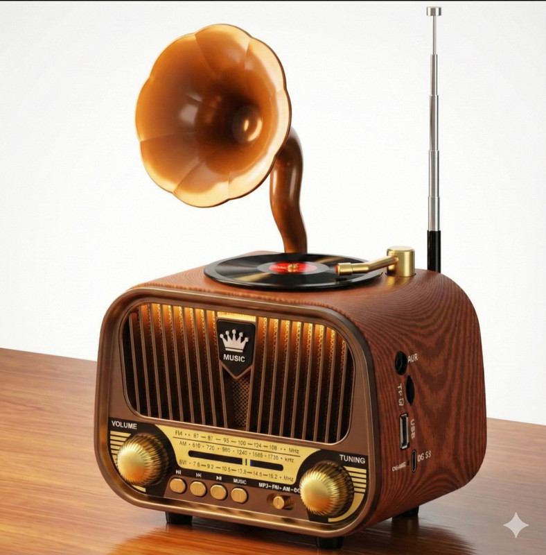 fire turtle FR22 Vintage FM Radio with USB, Bluetooth & Built-in Speaker for Home FM Radio(Brown)