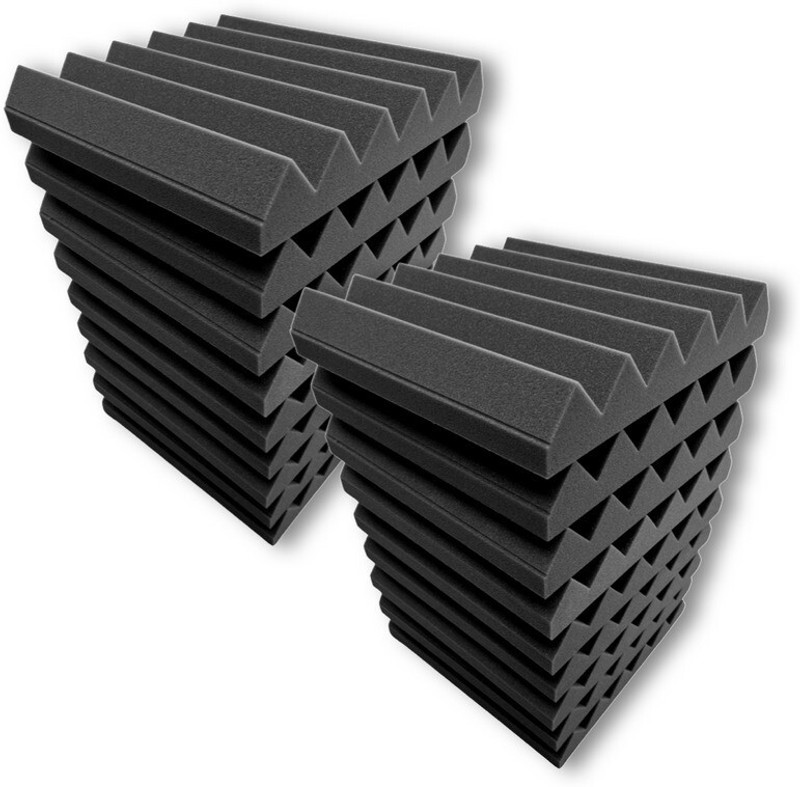 YGM Acoustic Foams Foam Pyramid Wall(18 Panels Green, Black)