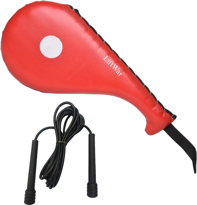 LiftWar Taekwondo kick pad red with skipping ropes Kicking Shield(Red)