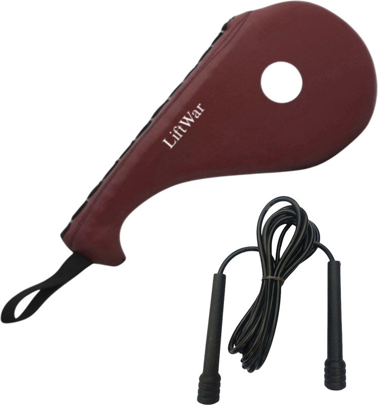 LiftWar Taekwondo kick pad red with skipping ropes Kicking Shield(Red)