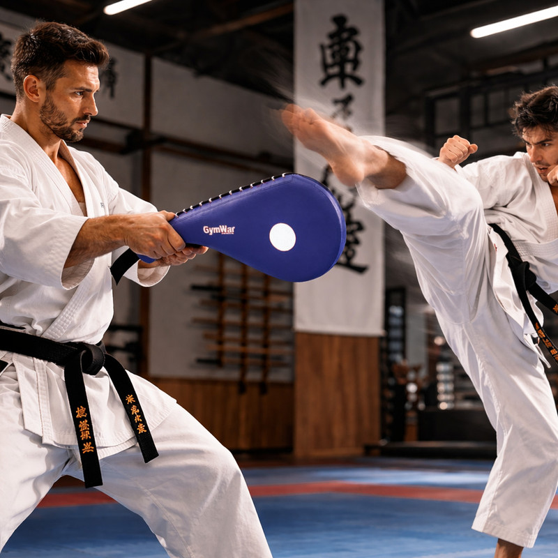 uRock Single Fan Pad for Taekwondo & Martial Arts Training Kicking Shield(Blue)
