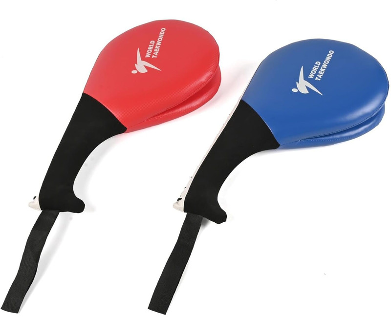 Koryox Martial Arts Kick Pad Target Striking Shield with Handle & Strap, Pack of 2 Focus Pad(Red, Blue)