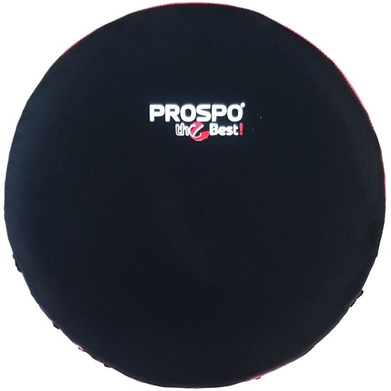 PROSPO Riot Training Shield, Synthetic Leather Round Taekwondo Karate Punch Strike Kicking Shield(Black, Red)