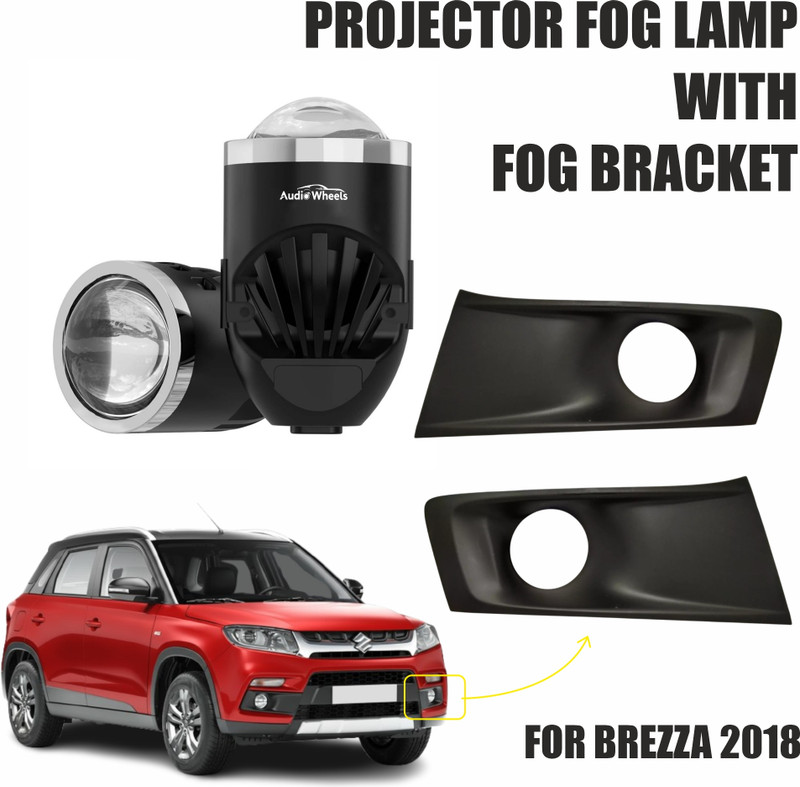 Audio Wheels 2" LED Projector Fog Lamp 6000K White, Blue Tint Film | for Brezza 2018 Fog Lamp Car LED for Maruti Suzuki (12 V, 120 W)(Brezza, Pack of 1)